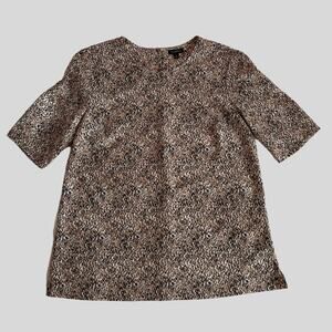 Talbots Animal Print Short Sleeve Blouse Size 4